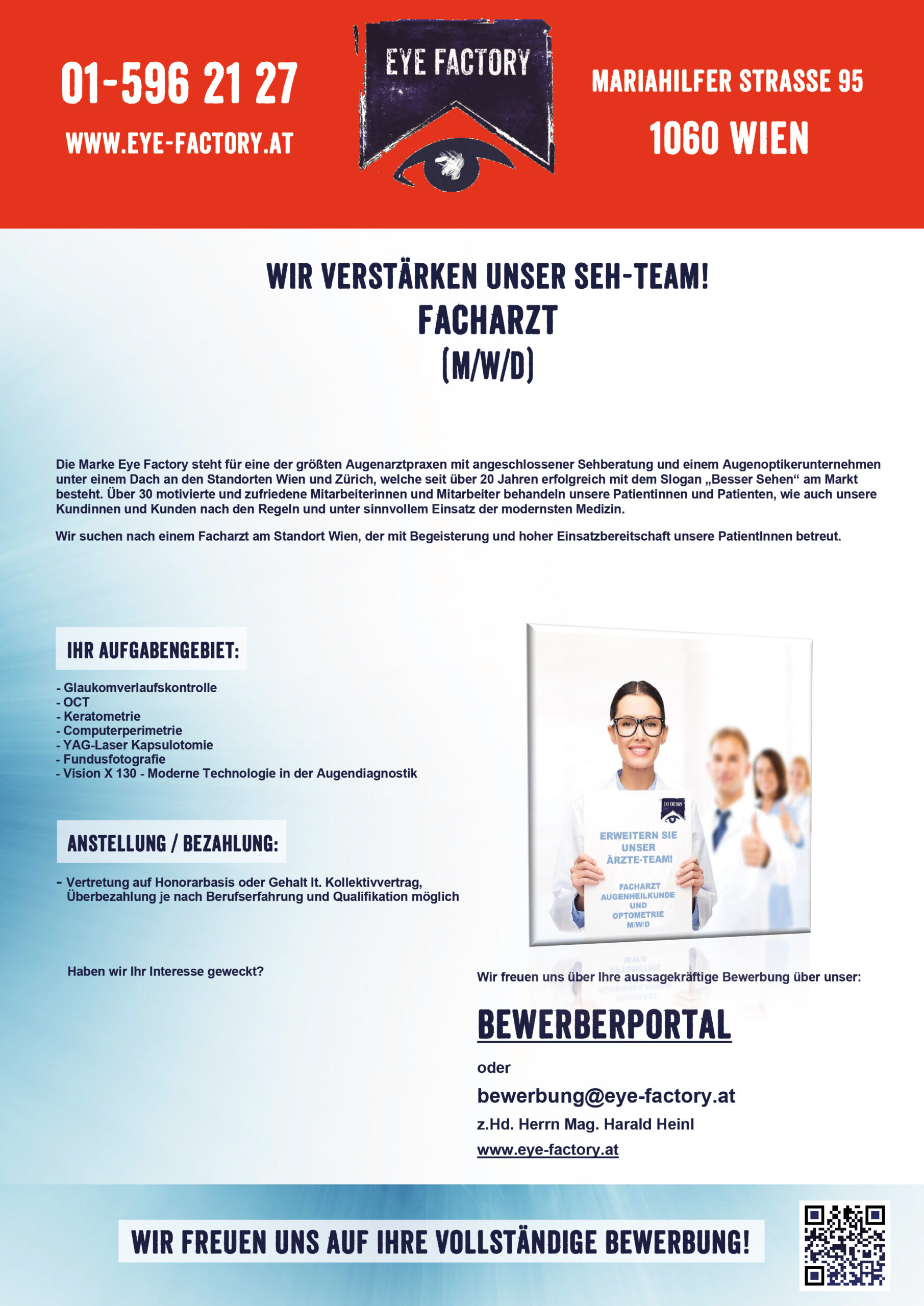 Aktuelle Jobs/Bewerberportal - Augenarzt Wien - Vienna - alle Kassen